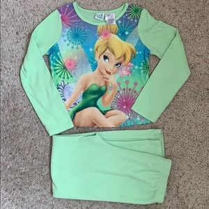 Girls Disney fairies 2 piece PJ set size 7/8 TINK